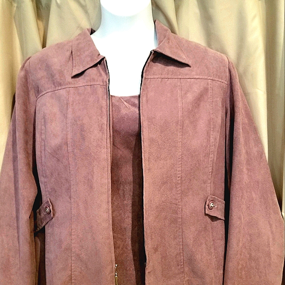 Miss Dorby Vintage purple 2 piece jacket w/matching sleeveless shell